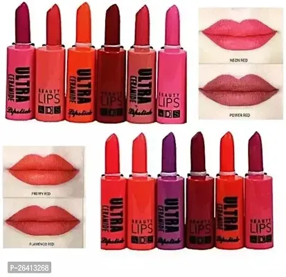 Tilkor Ultra Ceramide Matte Multicolor Lipstick-Pack Of 12,5 G