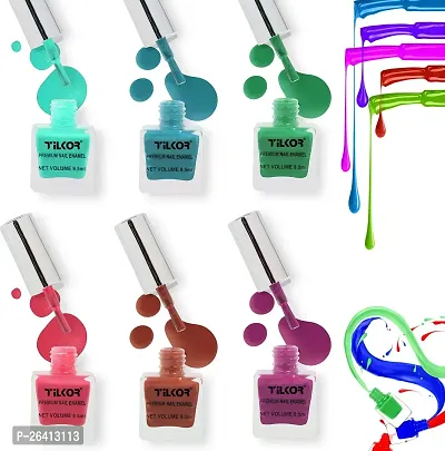 Tilkor Exclusive Collection Nail Polish For Trendy Girls And Women- Pack Of 6-thumb0