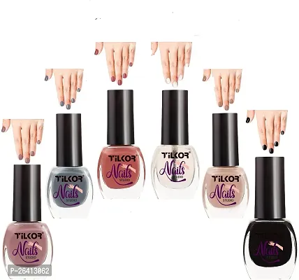 Tilkor Exclusive Collection Nail Polish For Trendy Girls And Women- Pack Of 6-thumb0