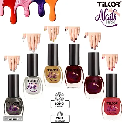 Tilkor Exclusive Collection Nail Polish For Trendy Girls And Women- Pack Of 6