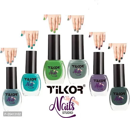 Tilkor Exclusive Collection Nail Polish For Trendy Girls And Women- Pack Of 6