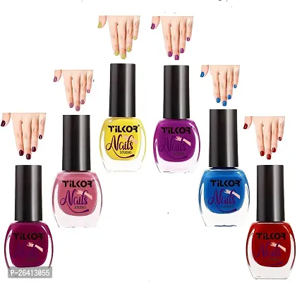 Tilkor Exclusive Collection Nail Polish For Trendy Girls And Women- 6 Pieces