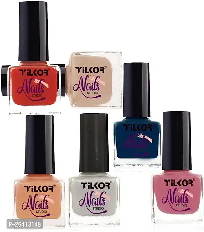 Tilkor Exclusive Collection Nail Polish For Trendy Girls And Women- Pack Of 6