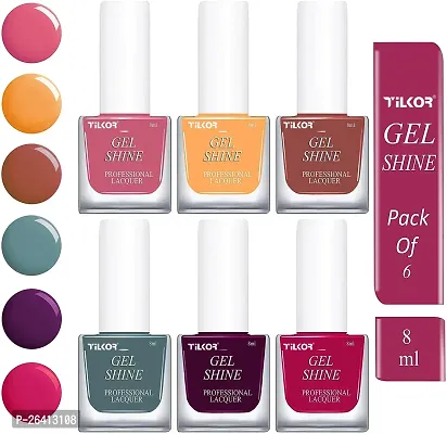 Tilkor Exclusive Collection Nail Polish For Trendy Girls And Women- Pack Of 6