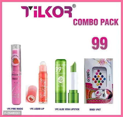 Tilkor Cosmetics Lip Bam Makeup Kit Combo- Set Of 4