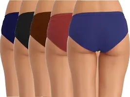 Stylish Multicoloured Cotton Solid Briefs For Women Pack Of 5-thumb1