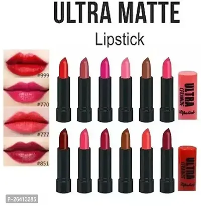 Tilkor Ultra Ceramide Matte Multicolor Lipstick Pack Of 12 -12 Mix Color, 5 G-thumb0