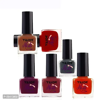 Tilkor Exclusive Collection Nail Polish For Trendy Girls And Women- 6 Pieces