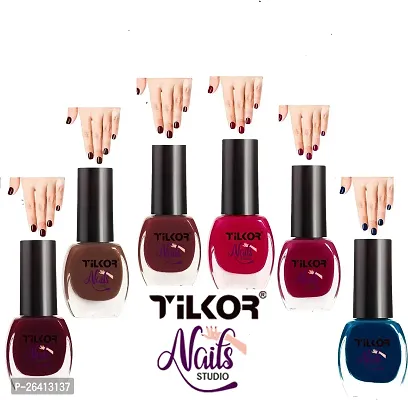 Tilkor Exclusive Collection Nail Polish For Trendy Girls And Women- Pack Of 6