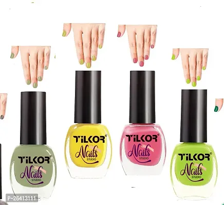 Tilkor Exclusive Collection Nail Polish For Trendy Girls And Women- Pack Of 4