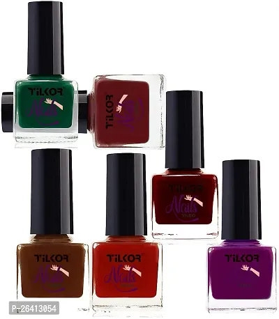 Tilkor Exclusive Collection Nail Polish For Trendy Girls And Women- 6 Pieces
