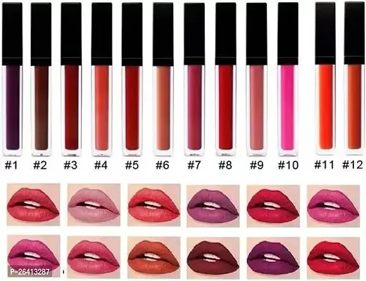 Tilkor 12 Pc Set Liquid Matte Lipstick -12Mix Color, 80 Ml