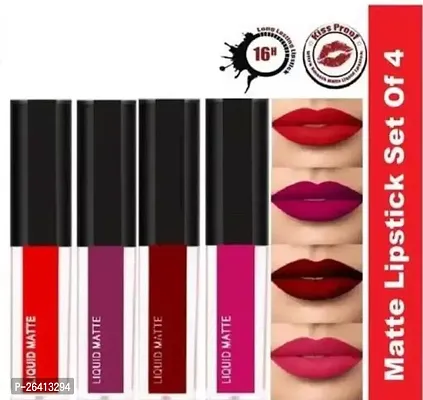 Tilkor Beauty Sensational Long Lasting Liquid Matte Mini Lipstick-Set Of 4