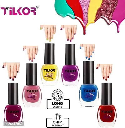 Tilkor Long Stay Trendy Colors Nail Polish- Set Of 6
