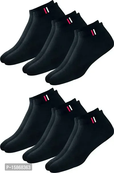 Unisex Socks Pack Of 6 Black-thumb0