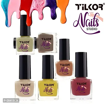 Tilkor Exclusive Collection Nail Polish For Trendy Girls And Women- Pack Of 6