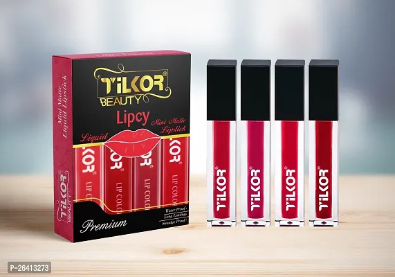 Tilkor Beauty Sensational Long Lasting Liquid Matte Mini Lipstick-Set Of 4-thumb0