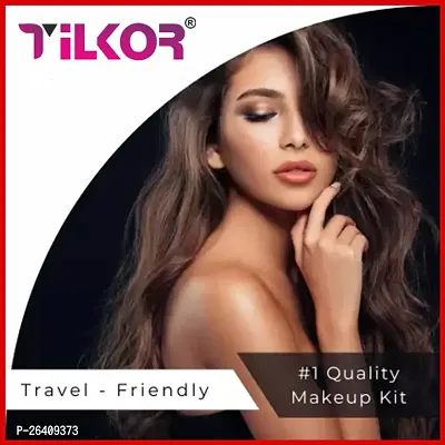 Tilkor Makeup Kit Eyeliner, Kajal, Makeup Brushes, Sponges And 5 In 1 Lipstick- Set Of 6-thumb4