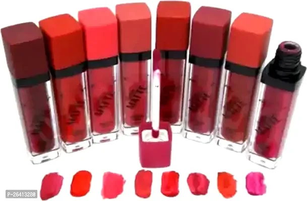 Tilkor Long lasting Smudge proof Lipstick , Non Transfer Me Girl-Set Of 8 -Multicolor, 80 Ml