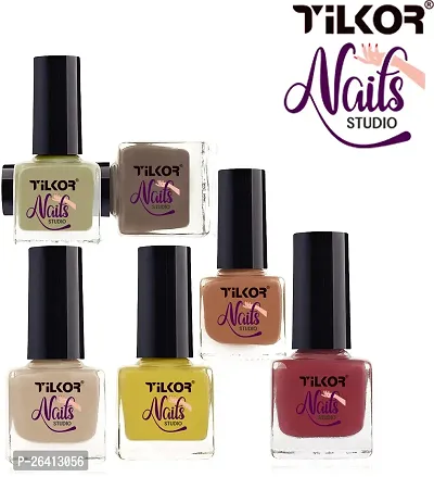 Tilkor Exclusive Collection Nail Polish For Trendy Girls And Women- 6 Pieces-thumb0