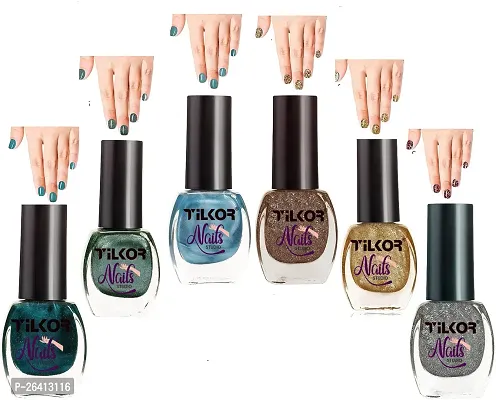 Tilkor Exclusive Collection Nail Polish For Trendy Girls And Women- Pack Of 6