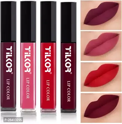 Tilkor Beauty Sensational Long Lasting Liquid Matte Mini Lipstick-Set Of 4-thumb0