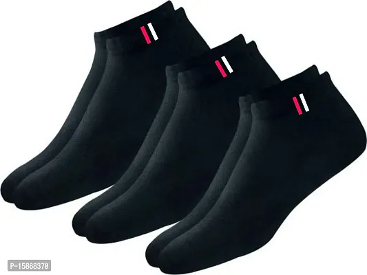 Unisex Socks Pack Of 3 Black-thumb0