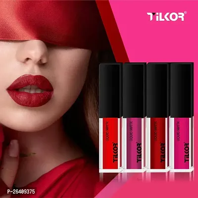 Tilkor 4 In 1 Matte Finnish Liquid Lipstick -Set Of 8 Different Shades Lipstick-Set Of 8-thumb4