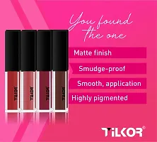 Tilkor 4 In 1 Matte Finnish Liquid Lipstick -Set Of 8 Different Shades Lipstick-Set Of 8-thumb4