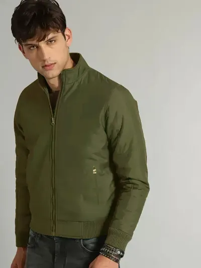 Trendy Fleece Solid Jacket For Men