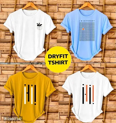 Trendy Polyester Printed T-Shirts Combo Pack Of 4-thumb0