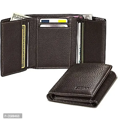 Black Tri-Fold Wallet For Men
