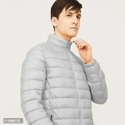 Stylish Grey Polyester Fluffy Fullsleeve Jacket For Men-thumb3