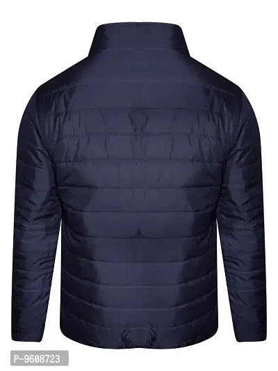 Stylish Navy Blue Polyester Fluffy Fullsleeve Jacket For Men-thumb2
