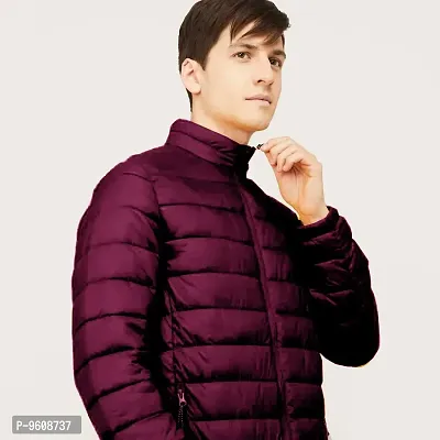 Stylish Maroon Polyester Fluffy Fullsleeve Jacket For Men-thumb3