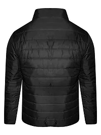 Stylish Black Polyester Fluffy Fullsleeve Jacket For Men-thumb1