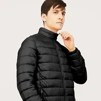 Stylish Black Polyester Fluffy Fullsleeve Jacket For Men-thumb2