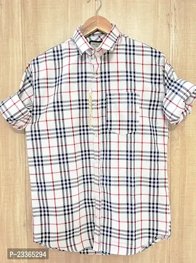 Classic Cotton Blend Checked Casual Shirts for Men-thumb0