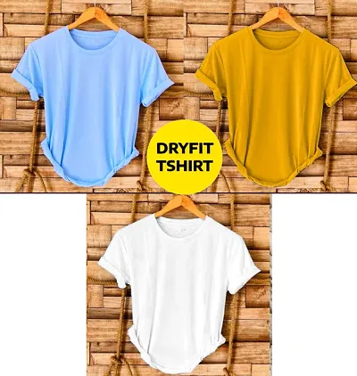 Dryfit Polyester Round Neck T-Shirt Pack Of 3