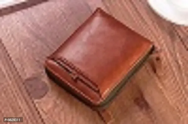 Stylish Solid Artificial Leather Two Fold Wallet For Men