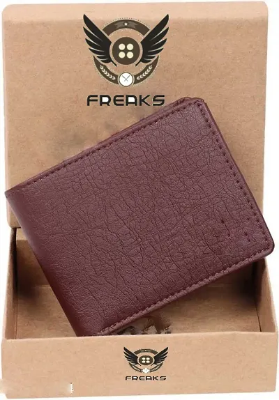 Stylish Solid Artificial Leather Two Fold Wallet