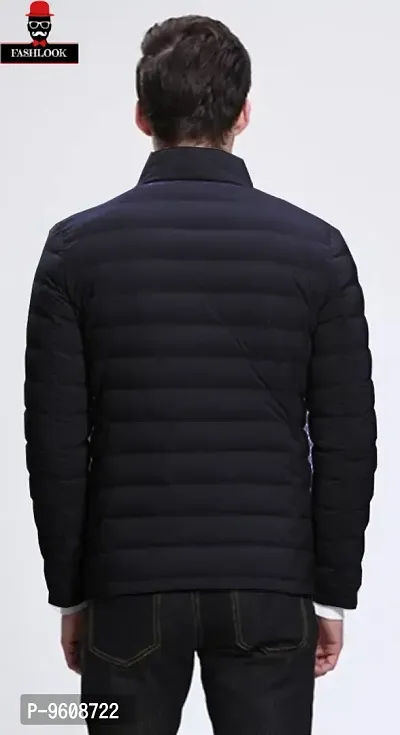 Stylish Black Polyester Fluffy Fullsleeve Jacket For Men-thumb2