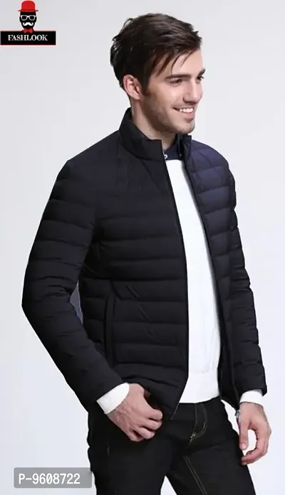 Stylish Black Polyester Fluffy Fullsleeve Jacket For Men-thumb3