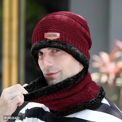 fashlook maroon balkalava cap for men-thumb0