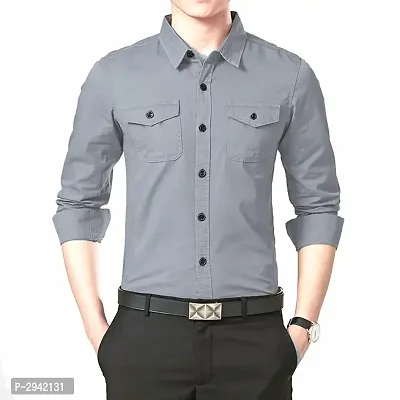 Men's Maroon Solid Cotton Full Sleeve Casual Shirt-thumb0