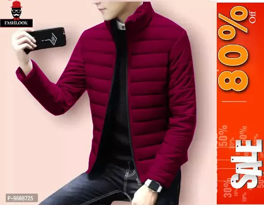 Stylish Maroon Polyester Fluffy Fullsleeve Jacket For Men