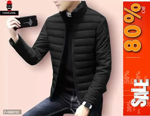 Stylish Grey Polyester Fluffy Fullsleeve Jacket For Men-thumb0