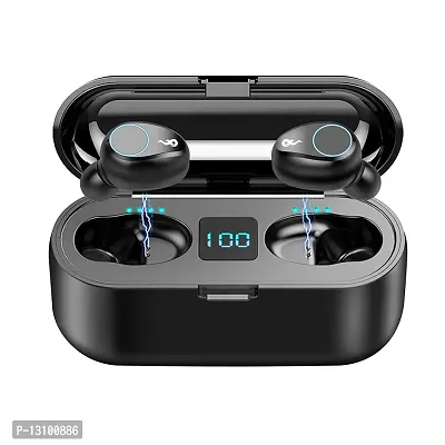 Stylish Black In-ear Bluetooth Wireless Headsets With Microphone-thumb0