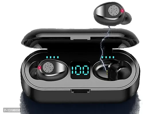 Stylish Black In-ear Bluetooth Wireless Headsets With Microphone-thumb2