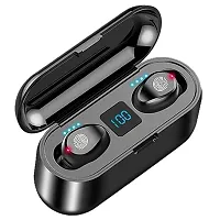 Stylish Black In-ear Bluetooth Wireless Headsets With Microphone-thumb1